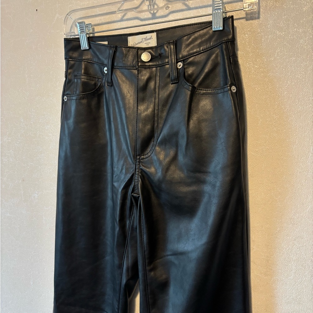 Universal Thread | Black Faux Leather Pants | 25x29